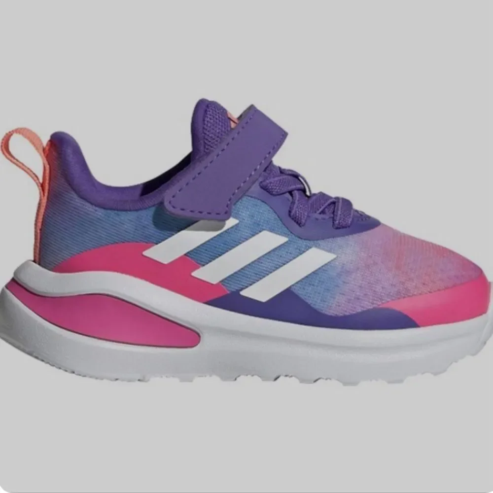 Adidas Fortarun Running Shoe Toddler Size 5K No-tie Elastic Shoelaces - Picture 1 of 10